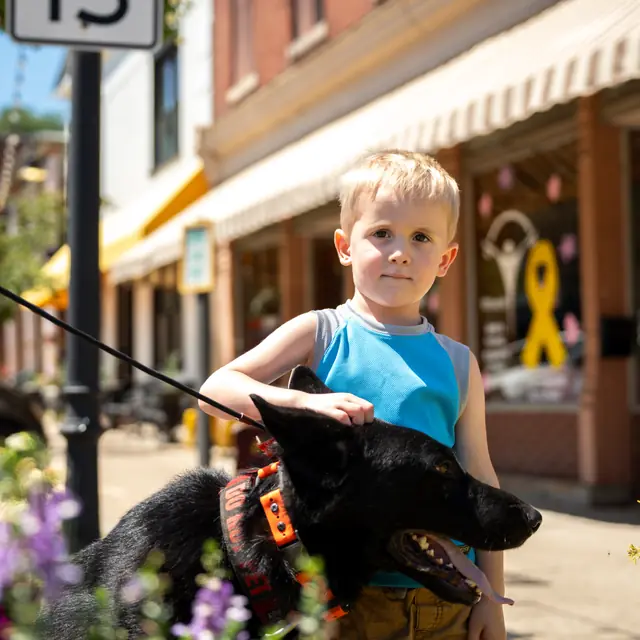 Trained dog at Black Woof Inn
